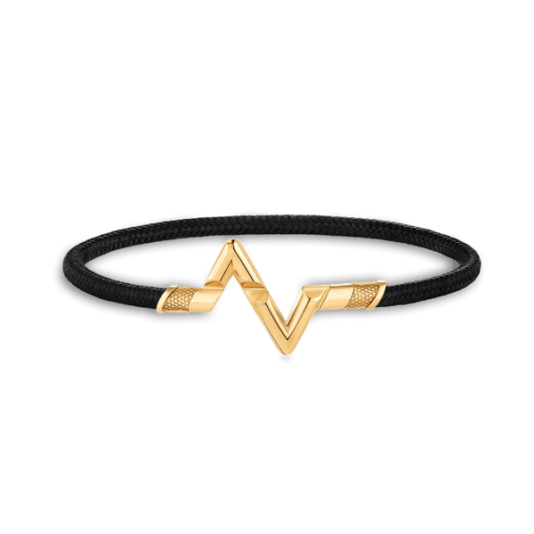 18K Louis Volt Upside Down Play Black Bracelet