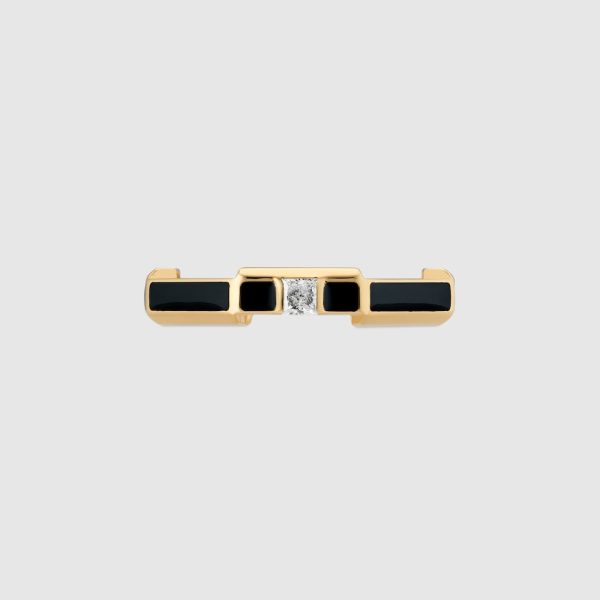 18K Double G Link To Love Enamel And Diamond Ring - 图片 3
