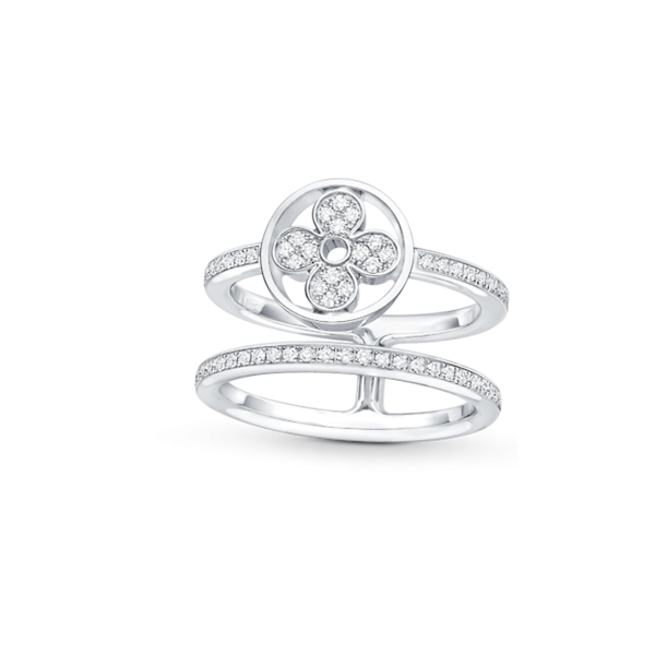 18K Louis Idylle Blossom Two-Row Ring