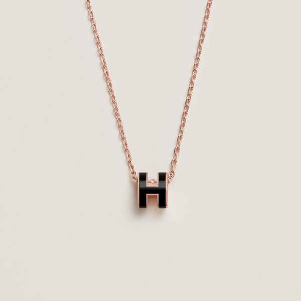 18K Mini Pop H Black Necklace