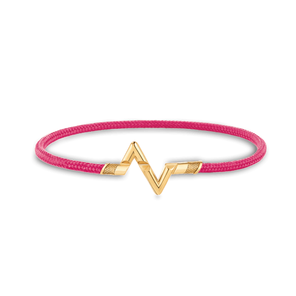 18K Louis Volt Upside Down Play Pink Bracelet