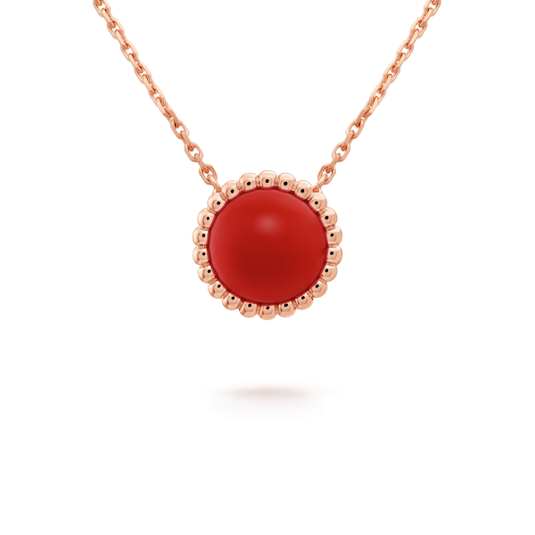 18K Perlée couleurs Carnelian Necklace