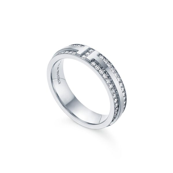 18K T Narrow Pavé Diamond Ring - 图片 2