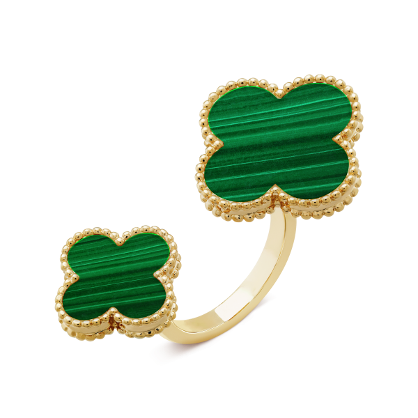 18K Magic Alhambra Malachite Clover Ring