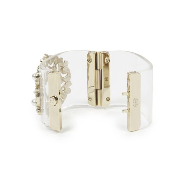 18K CC Transparent Cuff Bracelet - Image 2