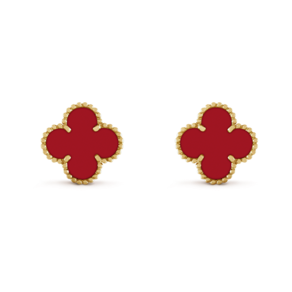 18K Vintage Alhambra Carnelian Earrings