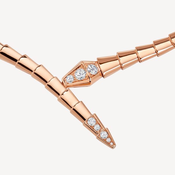 18K BV Serpenti Viper Demi-Pavé Diamonds Necklace - 图片 2