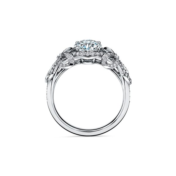 18K T Bow Ribbon Engagement Ring - 图片 2