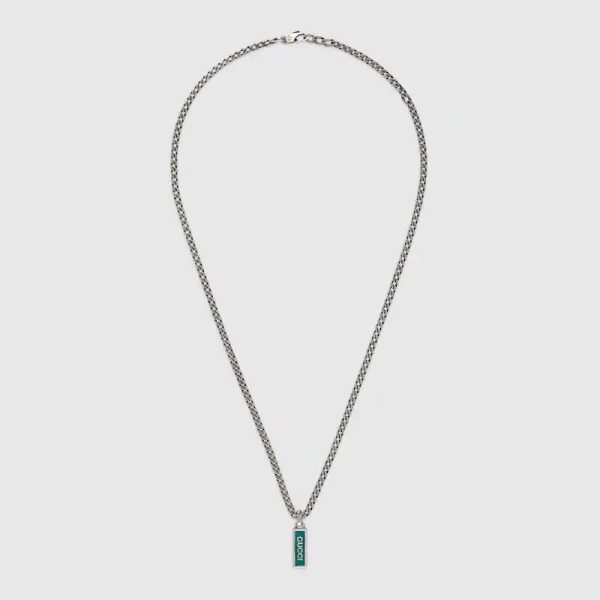 Double G Enamel Pendant Necklace