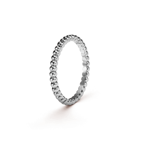 18K White Gold Perlée Pearls Of Gold Ring