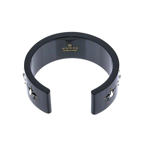Double G Crystal Black & White Cuff Bracelet - 图片 3