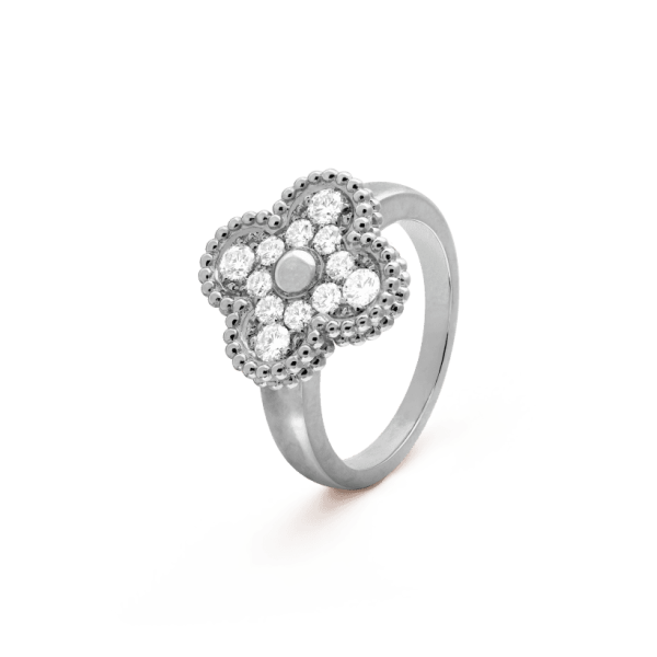 18K Vintage Alhambra Diamonds Ring