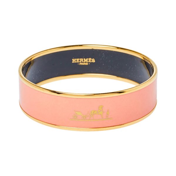 18K Enamel Calèche Wide Bangle H Bracelet
