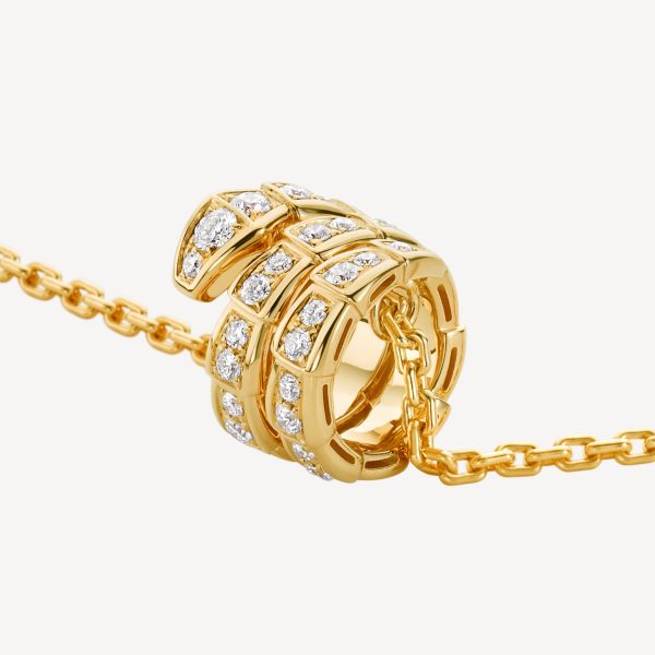18K BV Serpenti Viper Pave Diamonds Necklace - Image 2