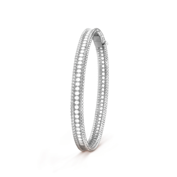 18K White Gold Perlée Diamonds One Row Bracelet