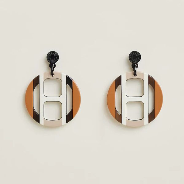 18K H Equipe Stud Earrings