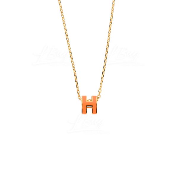 18K Mini Pop H Orange Necklace - 图片 2