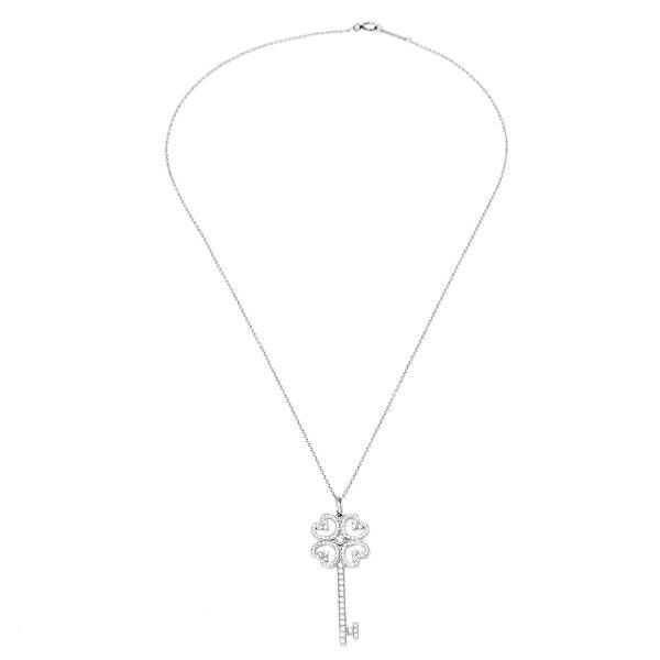 18K T Quatre Heart Key Diamond Necklace - 图片 2
