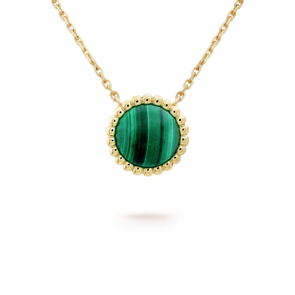 18K Perlée couleurs Malachite Necklace