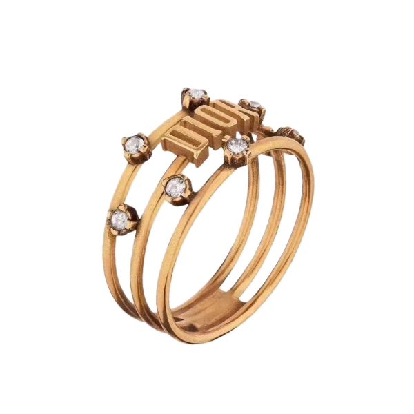 18K CD Vintage Crystals Ring