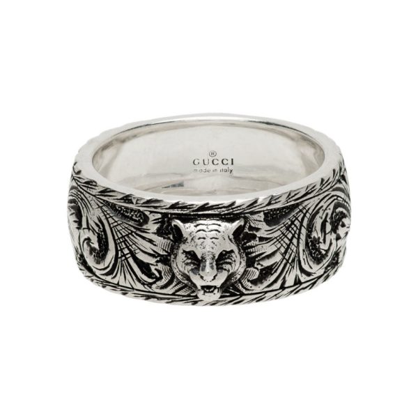 Double G Feline Head Ring