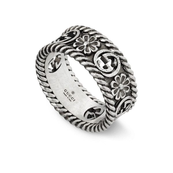 Double G Interlocking G Flowers Ring