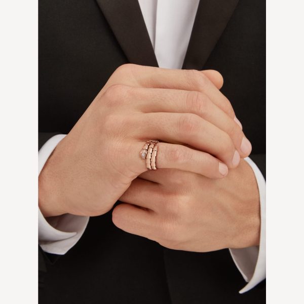 18K BV Serpenti Viper Demi Diamond Ring - Image 4