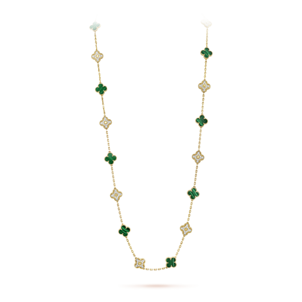 18K Vintage Alhambra 20 Motifs Long Clover Necklace - Image 2