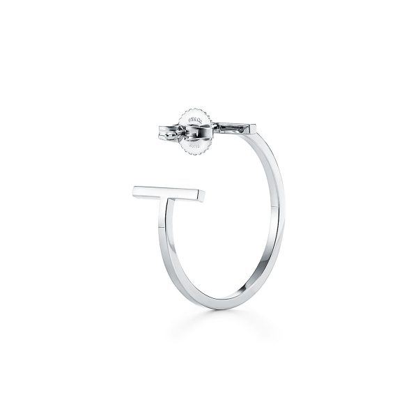 18K T Hoop Earrings - 图片 4