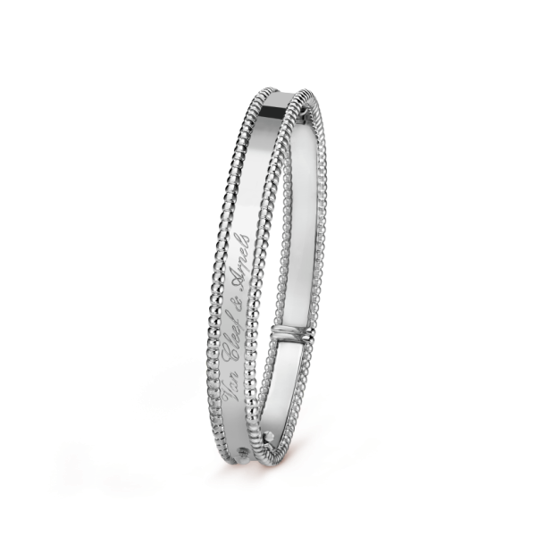 18K White Gold Perlée Signature Bracelet