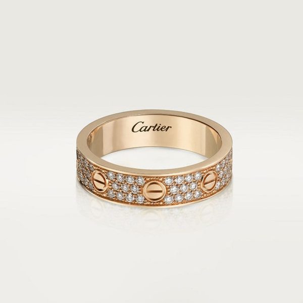 18K Love Diamond-Paved 5mm Ring