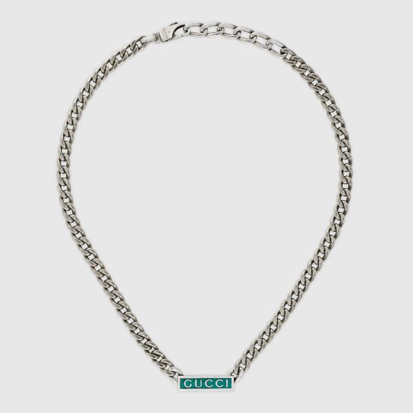 Double G Enamel Chain Necklace