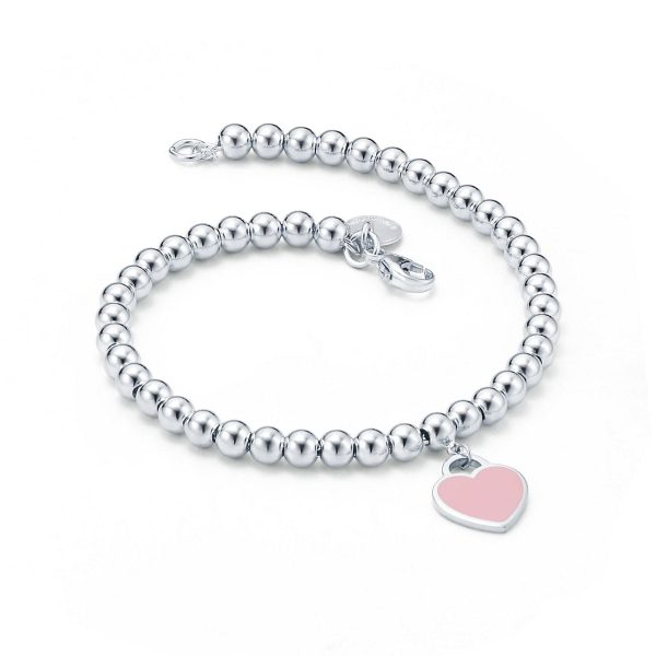 18K Return to Tiffany Pink Heart Tag Bead Bracelet - 图片 2