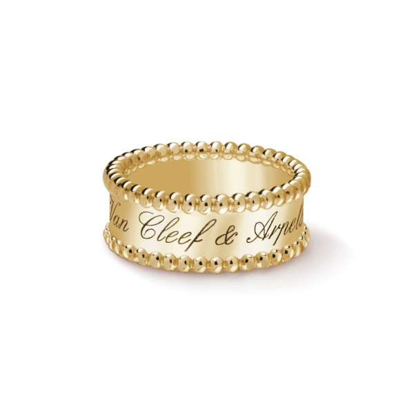18K Yellow Gold Perlée Signature Ring