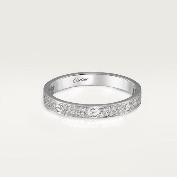 18K Love Diamond-Paved 3mm Ring