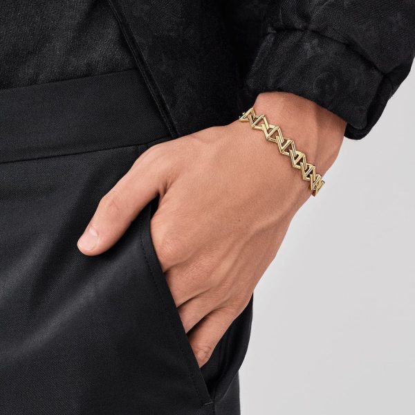 18K Louis Volt Curb Chain Large Bracelet - 图片 2