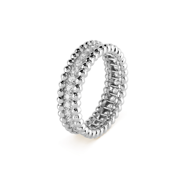 18K White Gold Perlée Diamonds Ring