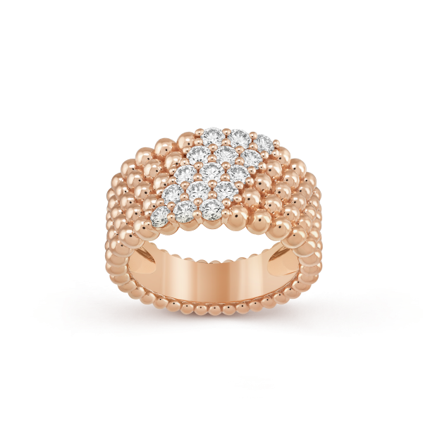 18K Perlée Diamonds Five Rows Ring - 图片 9