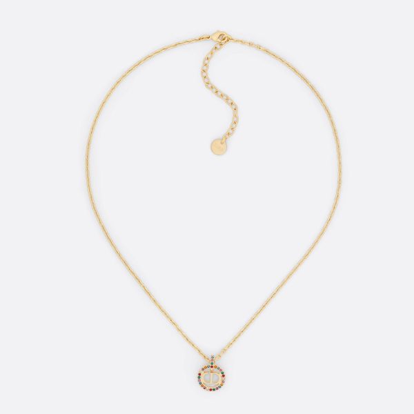 18K Petit CD Multicolor Crystals Necklace