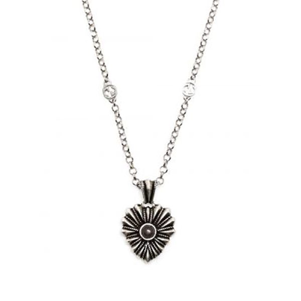 Double G Interlocking G Heart Necklace