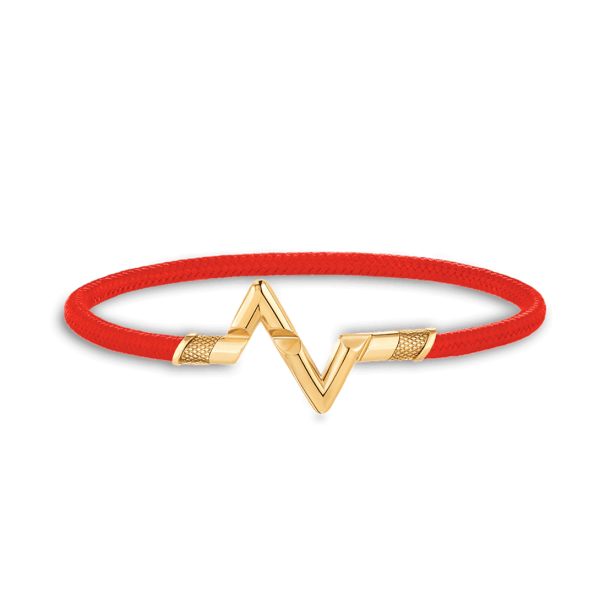 18K Louis Volt Upside Down Play Red Bracelet