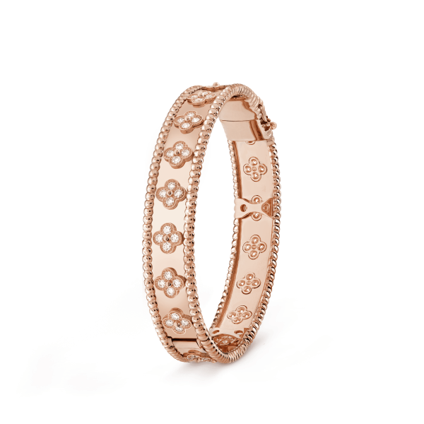 18K Rose Gold Perlée Clovers Bracelet