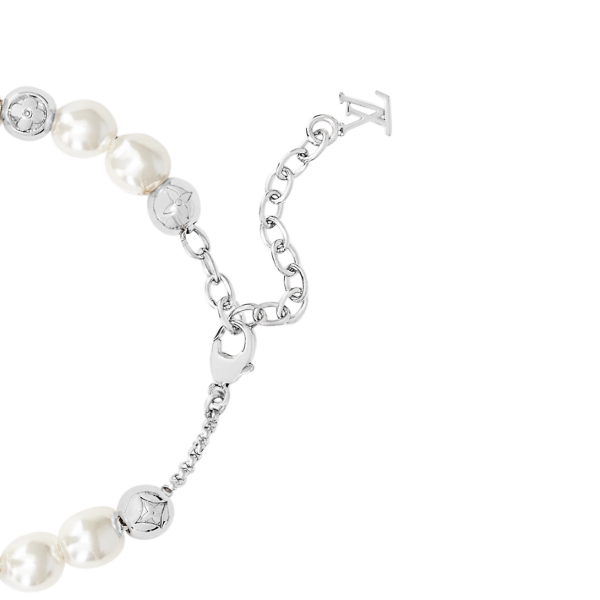 18K Louis Monogram White Pearls Bracelet - 图片 3