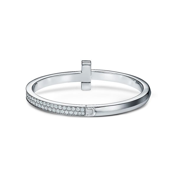 18K T1 Wide Diamond Hinged Bracelet - 图片 15