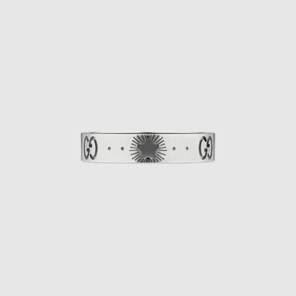 18K Double G White Gold Ring - 图片 3
