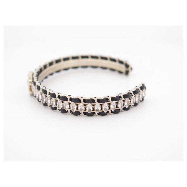 18K CC Cuff Strass Open Bracelet - Image 3