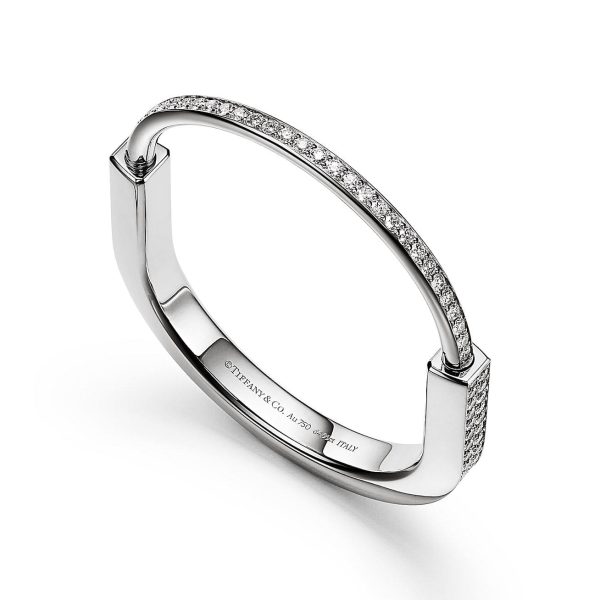 18K T Lock Bangle Full Pavé Diamonds Bracelet - 图片 15