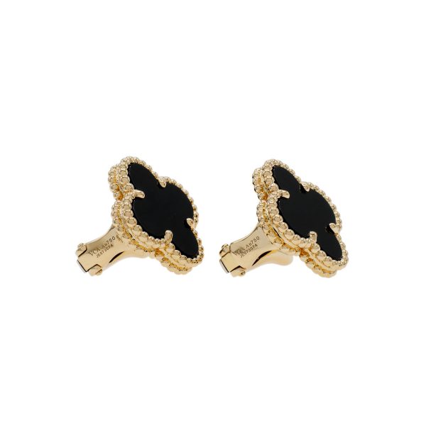 18k Vintage Alhambra Black Earrings - 图片 4