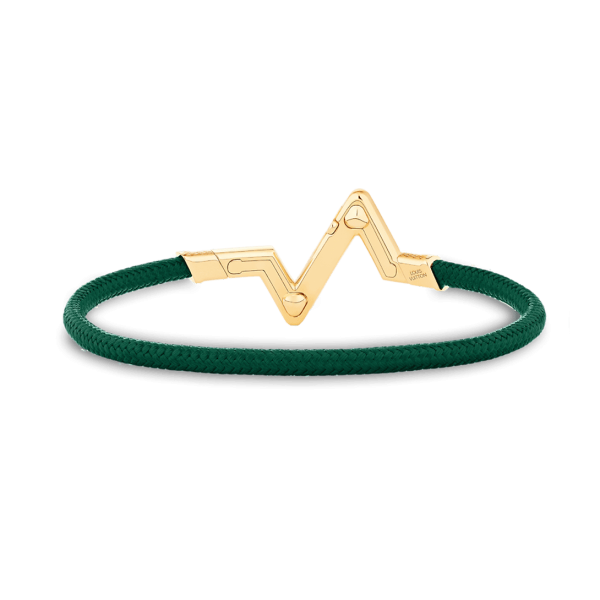 18K Louis Volt Upside Down Play Green Bracelet - 图片 2