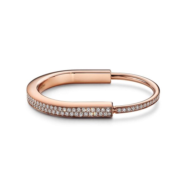 18K T Lock Bangle Full Pavé Diamonds Bracelet - 图片 2